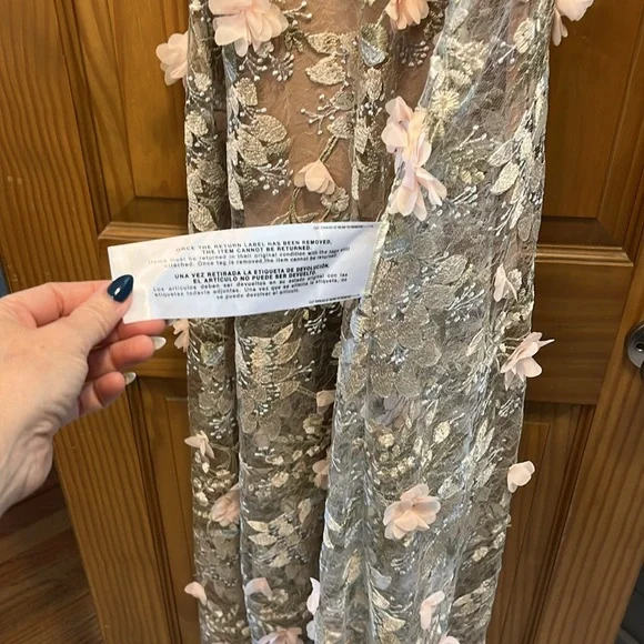 Dress The Population Embellished Plunging Gown Sleeveless Floral Long Dress- NWT - Picture 7 of 8